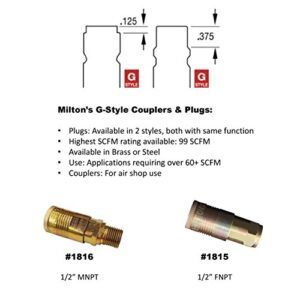 Milton S-1816 1/2" MNPT G Style Coupler