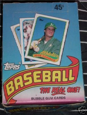 1989 Topps Baseball Card Unopened Hobby Box (Johnson, Smoltz, Biggio RC's)