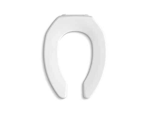 KOHLER K-4670-C-0 Lustra Elongated Toilet Seat with Check Hinge, White