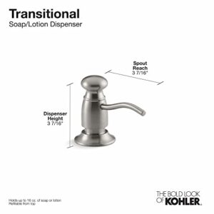 KOHLER 1894-C-VS Traditional Lotion, Kitchen Sink Soap Dispenser, Vibrant Stainless