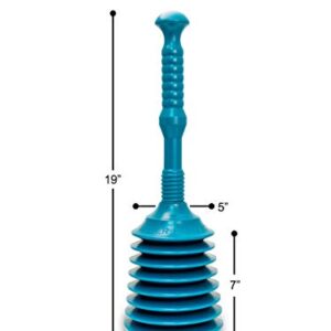 Master Plunger MP200 Sink & Drain Plunger for Kitchen Sinks, Bathroom Sinks, Showers, Bathtubs, and Waste Pipes. Strong Heavy Duty Design with Large Bellows Commercial & Residential Use, Teal