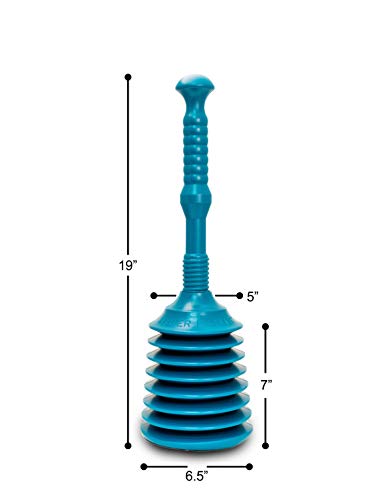 Master Plunger MP200 Sink & Drain Plunger for Kitchen Sinks, Bathroom Sinks, Showers, Bathtubs, and Waste Pipes. Strong Heavy Duty Design with Large Bellows Commercial & Residential Use, Teal