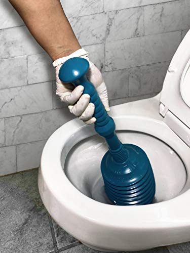 Master Plunger MP200 Sink & Drain Plunger for Kitchen Sinks, Bathroom Sinks, Showers, Bathtubs, and Waste Pipes. Strong Heavy Duty Design with Large Bellows Commercial & Residential Use, Teal