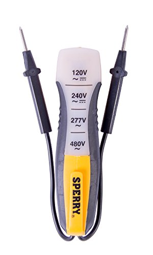 Sperry Instruments ET6204 4 Range Voltage Tester, Yellow, 80-480V AC/DC