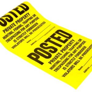 Hy-Ko Products TSR-100 Posted Private Property Tyvek Sign Roll 11" x 11" Yellow, 100 Pieces