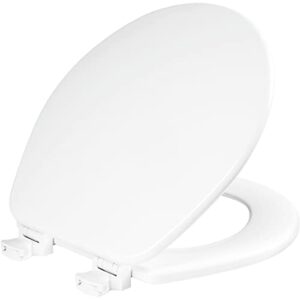 church 540ec 000 toilet seat with easy clean & change hinge, round, durable enameled wood, white