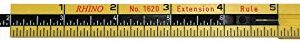 US Tape 55160 Rhino Fiberglass Folding Ruler 5/8" x 6' Carp with 6" sliding extension, Yellow