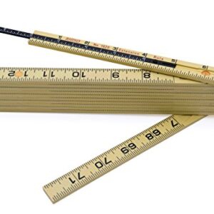 US Tape 55160 Rhino Fiberglass Folding Ruler 5/8" x 6' Carp with 6" sliding extension, Yellow