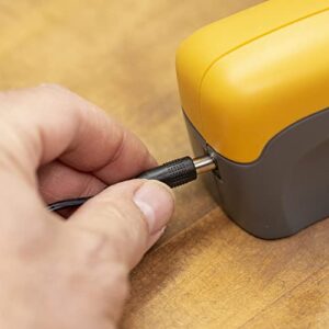 Smith’s 50005 Edge Pro Compact Electric Knife Sharpener - Yellow & Grey - Straight Edge 2 Stage Sharpener - Electric & Manual Sharpening - Blade Guide - Outdoor & Kitchen - Pocket & Filet Knives