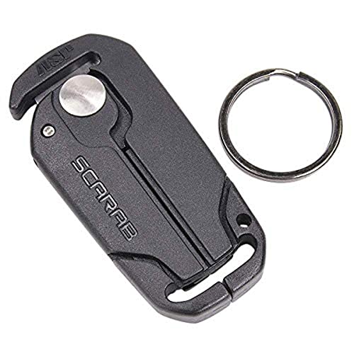 ASP Scarab Cutter for Tri-Fold Restraints, Lightweight Precision Tool for Safe Removal of Disposable Cuffs, Split Ring Attachment for Carrying on Keychains