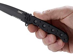 CRKT M16-10KZ EDC Folding Pocket Knife: Everyday Carry, Black Serrated Edge Blade, Tanto, Automated Liner Safety, Nylon Handle, Pocket Clip