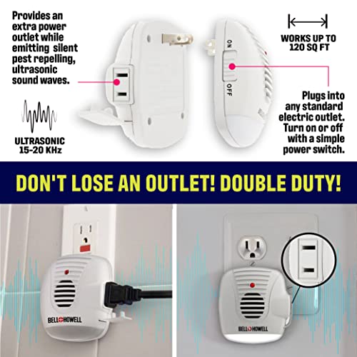 Bell and Howell Ultrasonic Pest Repellers with Extra Outlet - 3 Pack