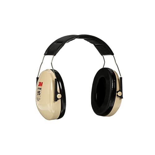 3M Peltor H6AV Optime 95 Over the Head Noise Reduction Earmuff, Hearing Protection, Ear Protectors, NRR 21dB, Ideal for Machine Shops and Power Tools, Beige