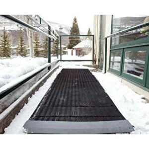 Cozy Products Ice-Away Heated Mat, Non-Slip Waterproof Mat for Outdoor Use, Snow Melting Rubber Mat, Includes a 15' Power Cord, 240-Watt, Black