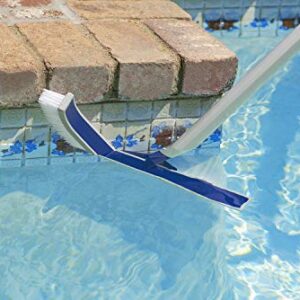 Poolmaster 20160 Heavy-Duty Vinyl Liner Swimming Brush with Rubber Bumper for Above or In Ground Pools, 18-Inches, Multi