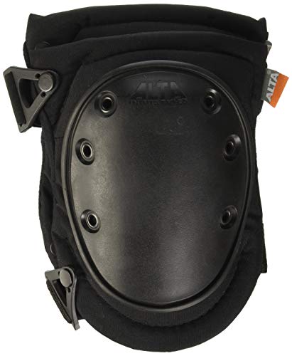 ALTA 50413 AltaFLEX Knee Protector Pad, Black Cordura Nylon Fabric, AltaLOK Fastening, Flexible Cap, Long, Black