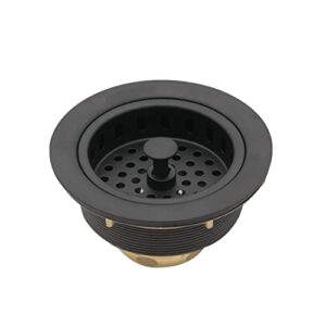 Westbrass D214-12 3-1/2" Post Style Large Kitchen Sink Basket Strainer, 1-Pack, Oil Rubbed Bronze