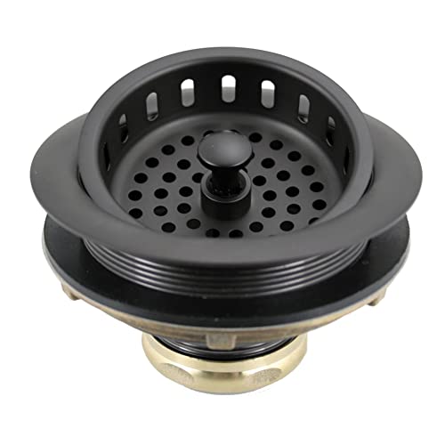 Westbrass D214-12 3-1/2" Post Style Large Kitchen Sink Basket Strainer, 1-Pack, Oil Rubbed Bronze