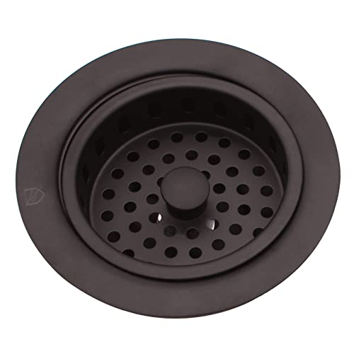 Westbrass D214-12 3-1/2" Post Style Large Kitchen Sink Basket Strainer, 1-Pack, Oil Rubbed Bronze