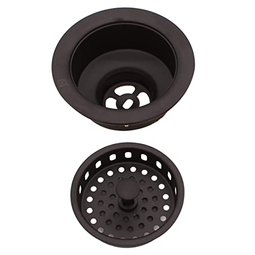 Westbrass D214-12 3-1/2" Post Style Large Kitchen Sink Basket Strainer, 1-Pack, Oil Rubbed Bronze