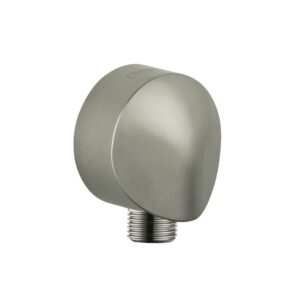 hansgrohe fixfit handheld shower wall outlet 1/2-inch thread connection round modern flush mount in brushed nickel, 27458823