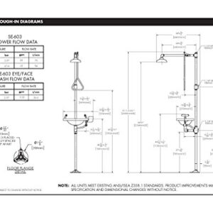 Speakman SE-690 Combination Shower with Round Eye/Face Wash Station, DuraJade Powder-Coat