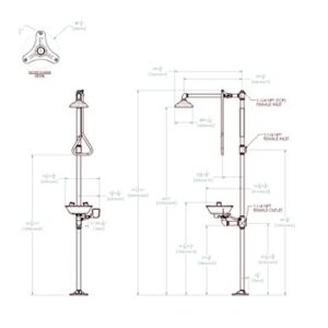 Speakman SE-690 Combination Shower with Round Eye/Face Wash Station, DuraJade Powder-Coat