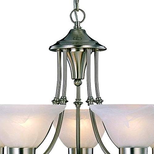 Hardware House 544452 54-4452 Bristol 5 Light Chandelier, 24"x15", Satin Nickel