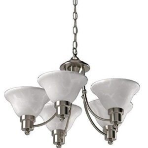 Hardware House 544452 54-4452 Bristol 5 Light Chandelier, 24"x15", Satin Nickel