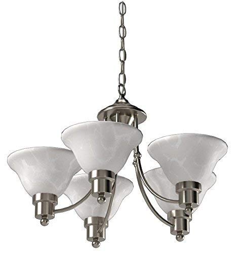 Hardware House 544452 54-4452 Bristol 5 Light Chandelier, 24"x15", Satin Nickel