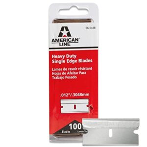 american line single edge razor blades - 100-pack - 0.012" heavy duty high carbon steel for extra durability and long life - 66-0448