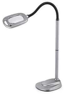 light it! by fulcrum, 20072-401 multiflex led floor magnifier lamp, silver, single pack