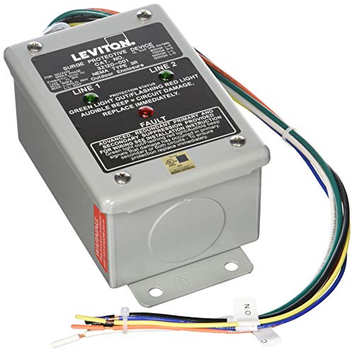 Leviton 32120-1 120/240 Volt Single Phase, Surge Panel, DHC and X10 Compatible, 80Ka L-N Max Surge Current