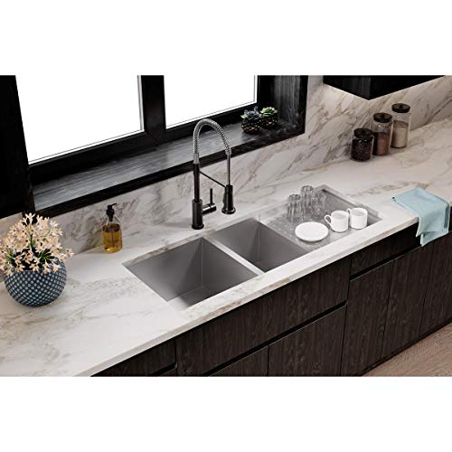 Elkay Crosstown EFU471810DBT 60/40 Double Bowl Undermount Stainless Steel Sink with Drainboard