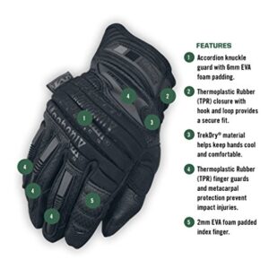 Mechanix Wear: M-Pact 2 Covert Tactical Work Gloves (Large, All Black)