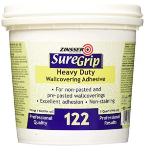 zinsser 69384 suregrip 122 heavy duty wallcovering adhesive, quart