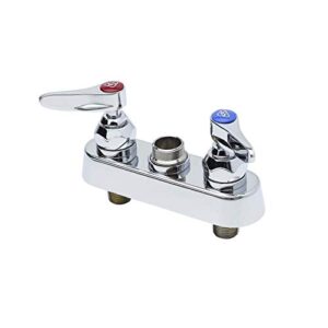 t&s brass workboard faucet, deck mount, 4 centers, lever ha,chrome