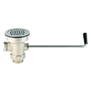t&s brass waste drain valve, twist handle, 3-1/2 x 2 & 1-1