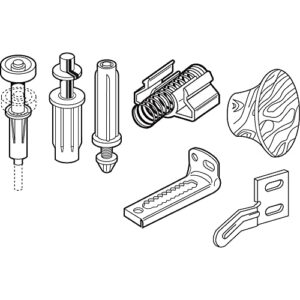 Prime-Line N 7283 Bi-Fold Door Repair Kit – For 7/8”-Wide Track and 3/8” Outside Diameter Pivots & Guides–Includes All Parts Needed to Repair One 2-Panel Set of Hinged Bi-Folding Doors (1 Set)