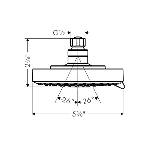 hansgrohe 27495001 Raindance Showerhead, 2.88 x 5.38 x 5.38 Inches, Chrome