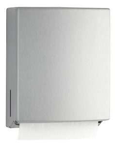 bobrick 4262 conturaseries stainless steel paper towel dispenser with towelmate, satin finish, 4-7/8" length, 13-1/4" height, 10-13/16" width