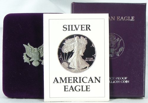 1988 Proof American Eagle Silver Dollar with Original Packaging