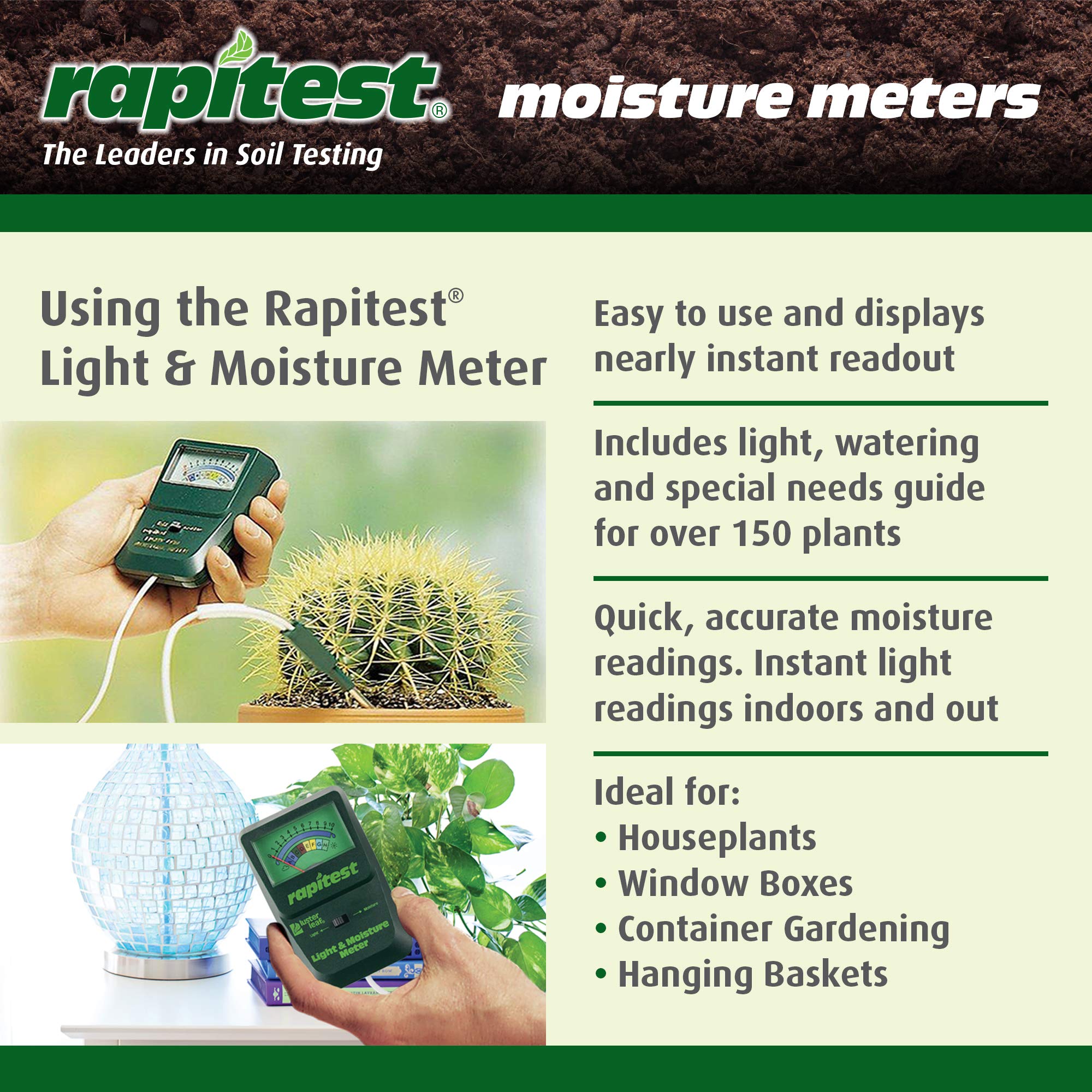 Luster Leaf Products Luster Leaf 1830 Rapitest Moisture and Light Combo Meter