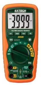 extech ex505 cat iv-600v true rms industrial multimeter with waterproof (ip67) rugged design for heavy duty use