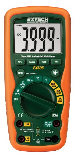 Extech EX505 CAT IV-600V True RMS Industrial MultiMeter with Waterproof (IP67) Rugged Design for Heavy Duty Use