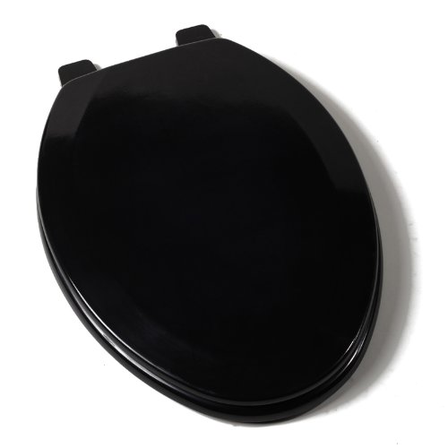 Comfort Seats C1B4E290 Deluxe Molded Wood Toilet Seat, Elongated, Black