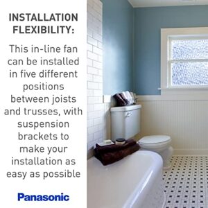 Panasonic FV-30NLF1 WhisperLine Remote Mount InLine Fan - Improve Home Air Quality with Ventilation - 340 CFM