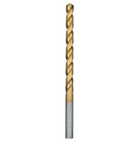 bosch ti4142 12-piece 15/64 in. x 13-7/8 in. titanium nitride coated metal drill bit with 3/8 in. reduced shank for applications in heavy-gauge carbon steels, light gauge metal, hardwood