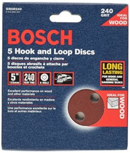 bosch sr5r240 5-piece 240 grit 5 in. 8 hole hook-and-loop sanding discs