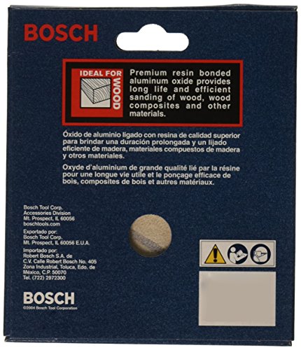 BOSCH SR5R320 5-Piece 320 Grit 5 In. 8 Hole Hook-And-Loop Sanding Discs